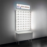 Backlit DW Wall Mount Lockable Optical Shelf Display  36.5" Wide