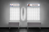 Backlit DW Wall Mount Lockable Optical Shelf Display.  36.5" Wide