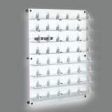 Backlit DW Wall Mount Lockable Optical Shelf Display.  36.5" Wide