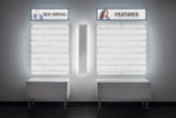 Backlit DW Wall Mount Optical Shelf Display. 36.5" Wide