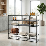 Free-standing display elements with glass top CR-SET SF-TG 07