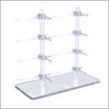 Double Optical Frame Display Risers with 2x4 Y-Clips in a Row.
