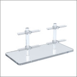 Double Optical Frame Display Risers with 2 x 2 Flat Clips in a Row.