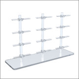 Triple Optical Frame Display Risers with 3x4 Flat Clips.