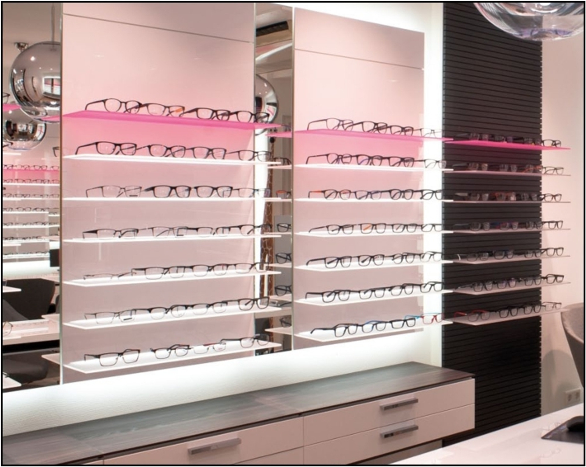 Optical Display Frame Boards Wall Mount Optical Displays
