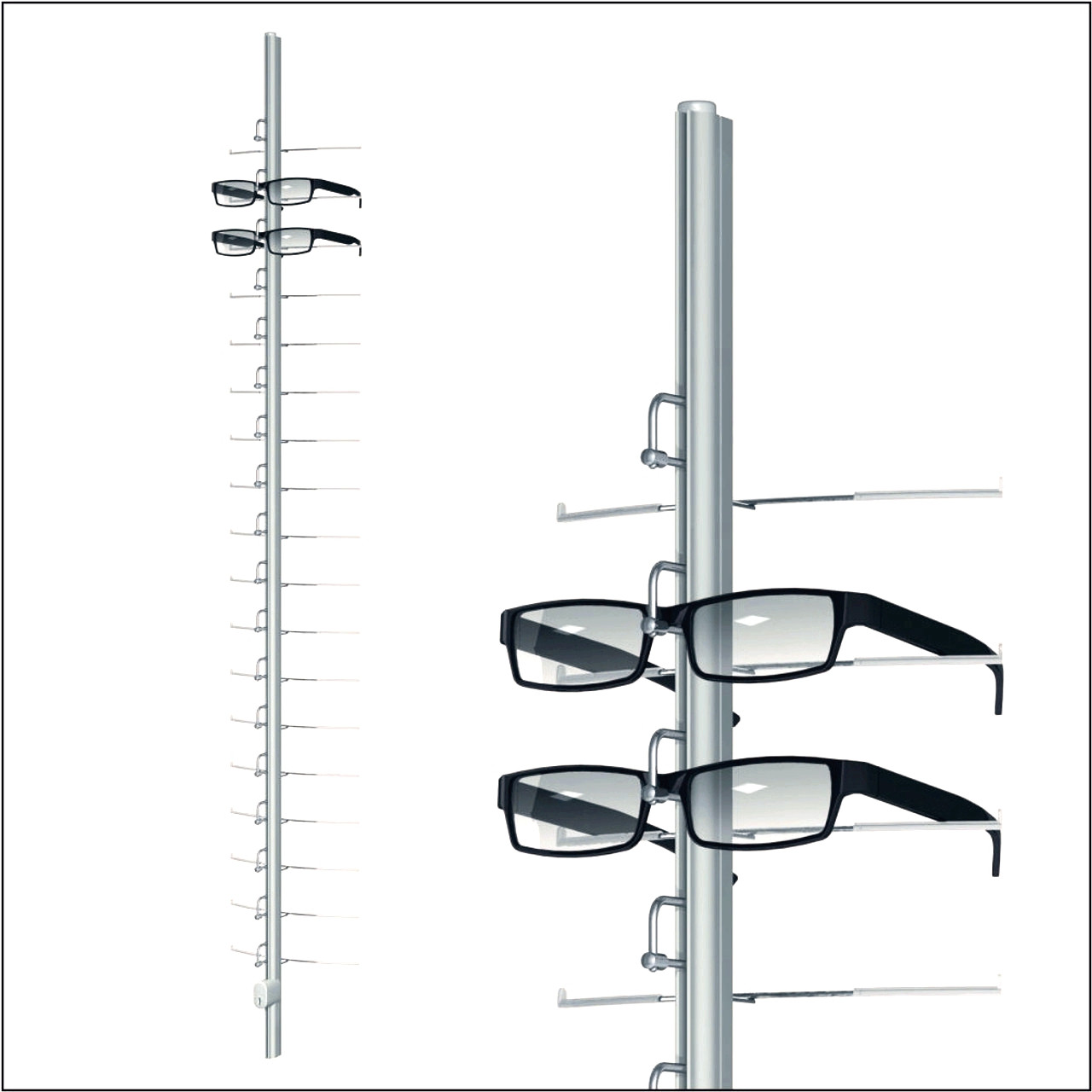 Lockable Mini-Tubix Frame Display Rods | Optical Frame Displays