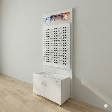 Lit Back Panels with Optional GlassTop  Optical Cabinets - For DW-31-90 Panels