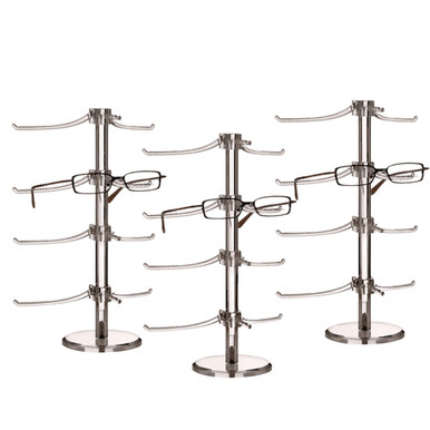Y4.3 - Set of three beveled base Y-clip Optical Frame & Eyewear Display Risers