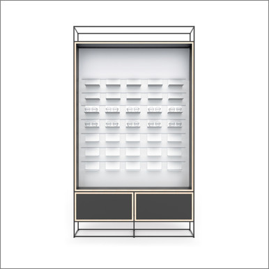 CAROLINE Wall Display with Drawers and Shelves CR-SET WP-CD-A LED 02