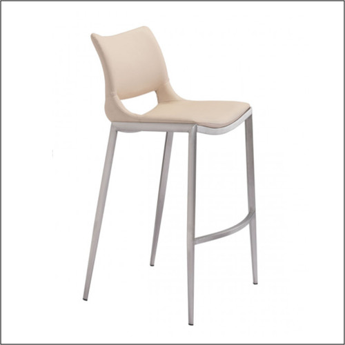 Optical  - Client Bar Chairs - Light Pink & Brushed Stainless Steel