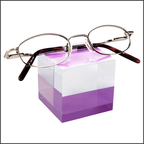 d2.PUR - Large Cubic Acrylic Block in Purple Perfect as a Sunglass or Optical Frame Display