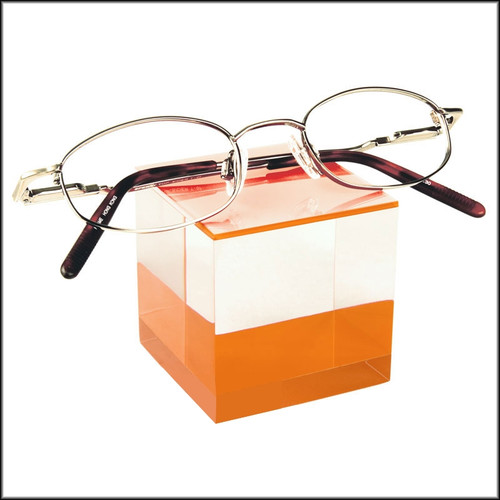 d2.ORG - Large Cubic Acrylic Block in Orange Perfect as a Sunglass or Optical Frame Display