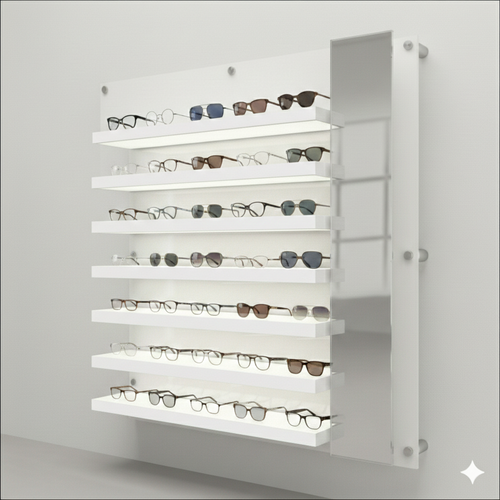 DWL31-105 Top LED  Optical Frame Display Shelves with Right Mirror