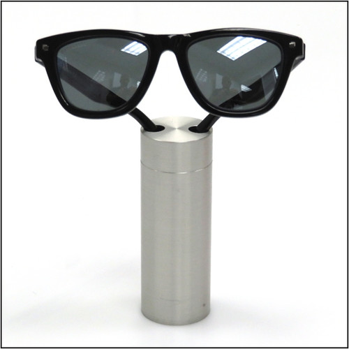 Large Premium Solid Aluminum Cylinder - Silver Eyewear Optical Frame Display