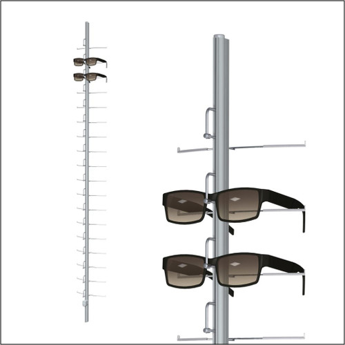 Mini-TUBIX Locking Optical & Sunglass Rod Display - MTE18HX - Made in Germany