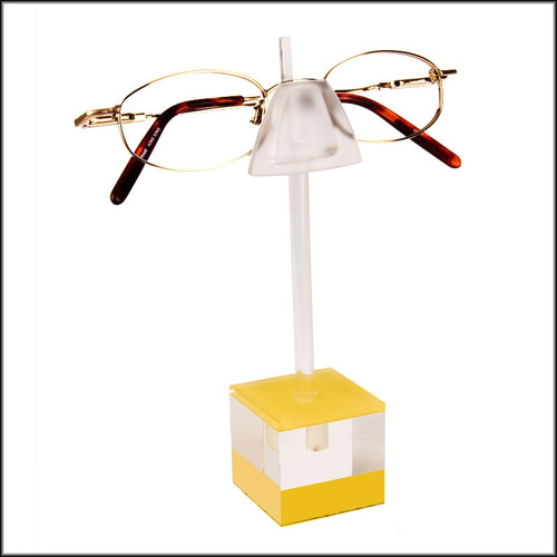 d3.YLW - Single Cubic Eyewear Display in Yellow Perfect as a Sunglass or Optical Frame Display