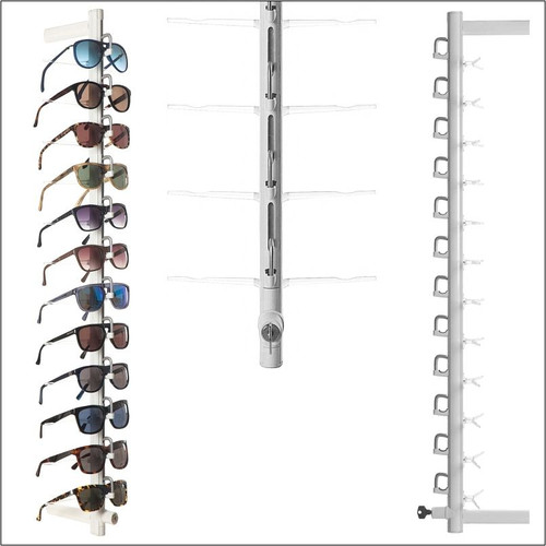 Locking DME-TXT White Optical Display & Sunglass Rod 12 positions + Mounting Set