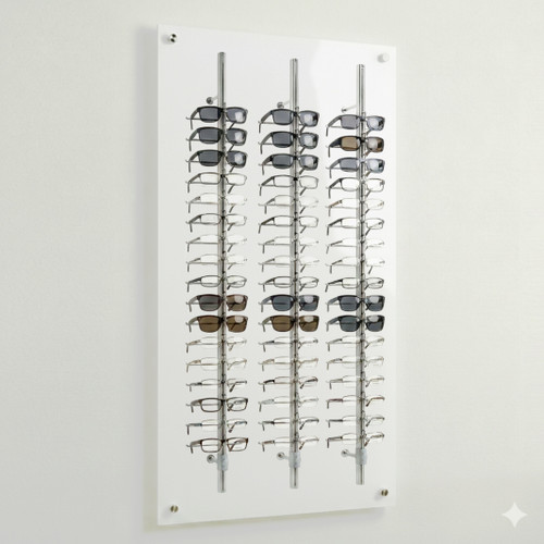Wall Optical Display Panel with Open or Locking Rods - 27.5"  x 55"-AP-7-14 Acrylic