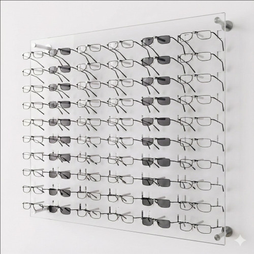 Sunglass Display for Wall-Mounting - DW.31.60.SUN - 31.75 inch (H) [Capacity: 60 Sunglasses]