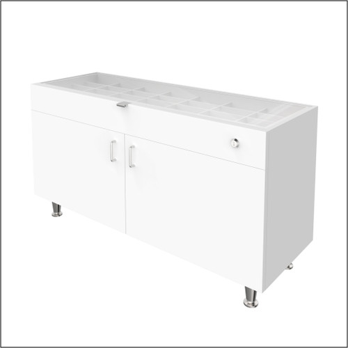 Single Large DW Optical Cabinets for DW Panels - 47.5" Wide with Glasstop For DW-31-105 Panels