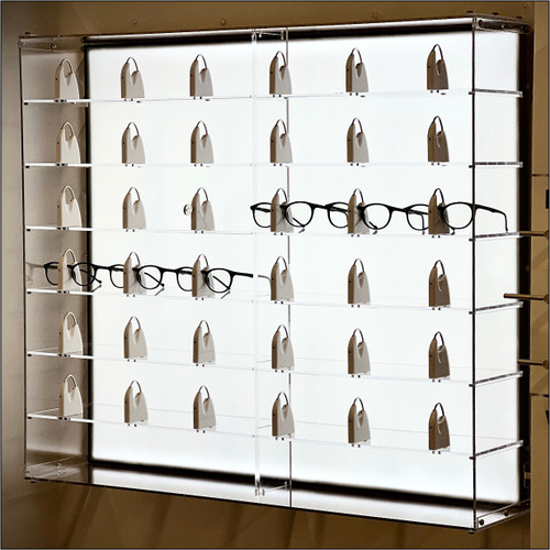 Wall-mount Locking Optical LED Display Shelf Case