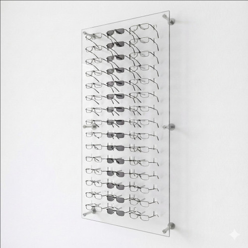 Wall Mount Optical Display Panel - Polycarbonate Pins - 47.5 inch (H) - DWL.31.45 - Capacity: 45 Frames