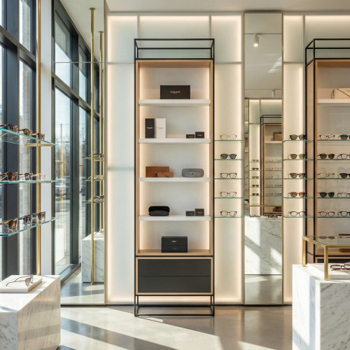 CAROLINE Wall Display with Drawers CR.SET.WP.CD.STRIPE.08