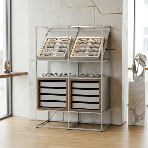 CAROLINE MID-ROOM FURNITURE WITH INCLINED SHELVES CR.SET.SR.CD.ASM.05