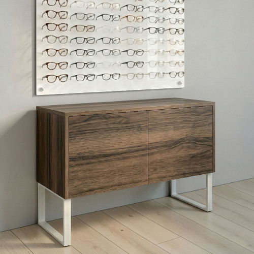 Quick-Ship 36.5" Floor-Top Optical Cabinet – Dark Walnut