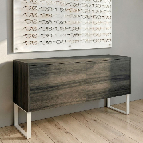 Quick-Ship 47.5" Floor-Top Optical Cabinet – Dark Walnut