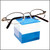 d2.BLU - Large Cubic Acrylic Block in Blue Perfect as a Sunglass or Optical Frame Display