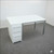 Optical Dispensing Table With Aluminum Structure, White Wooden Cabinet and Four Drawers