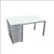 Optical Dispensing Table With Aluminum Structure, Brushed-Silver Cabinet with Four Drawers