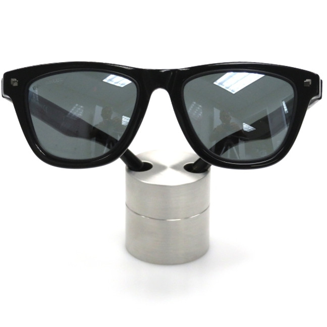 Small Premium Solid Aluminum Cylinder - Silver Eyewear Optical Frame Display.