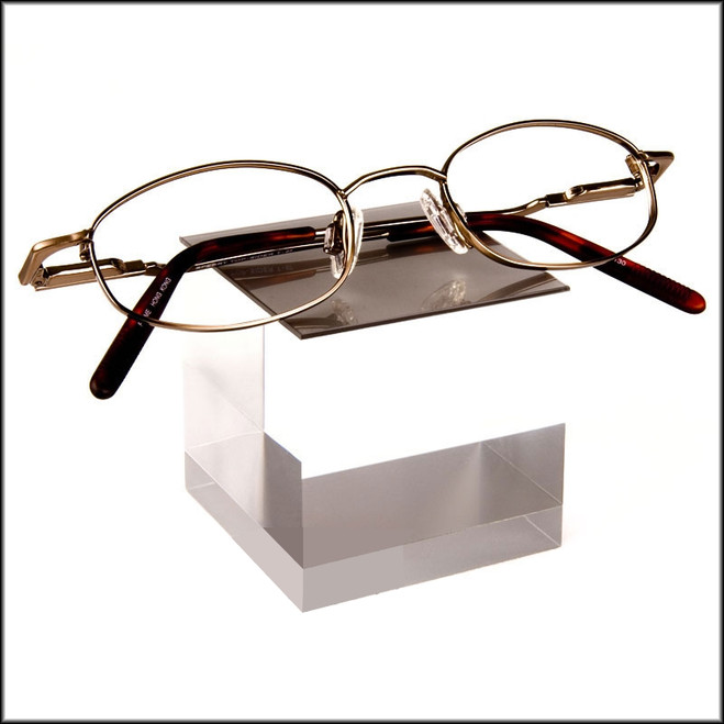d2.GRY - Large Cubic Acrylic  Block in Gray Perfect as a Sunglass or Optical Frame Display