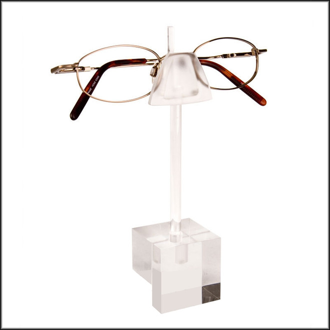 d3.CLR - Single Cubic Eyewear Display in Clear Perfect as a Sunglass or Optical Frame Display