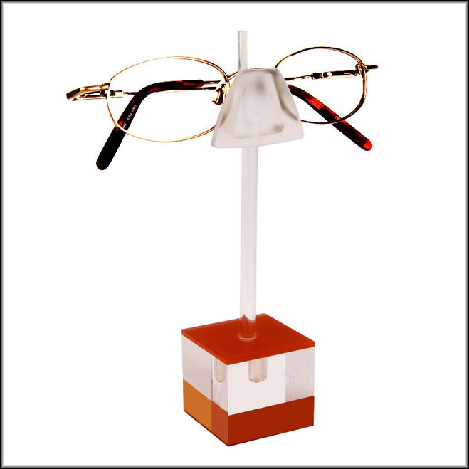 d3.RED - Single Cubic Eyewear Display in Red Perfect as a Sunglass or Optical Frame Display