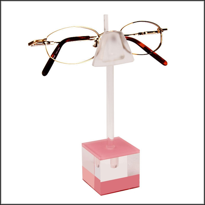 d3.PNK - Single Cubic Eyewear Display in Pink Perfect as a Sunglass or Optical Frame Display