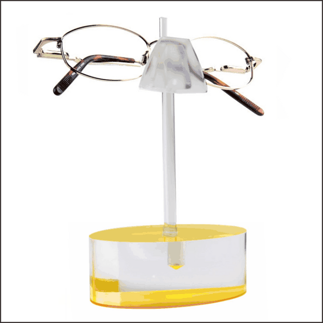 d4.YLW - Single Oval  Optical Frame Display in Yellow
