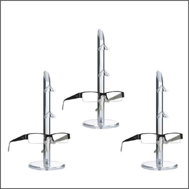 dw3.3b -  Set of Three Acrylic Counter Top  Optical Frame  Displays & Risers