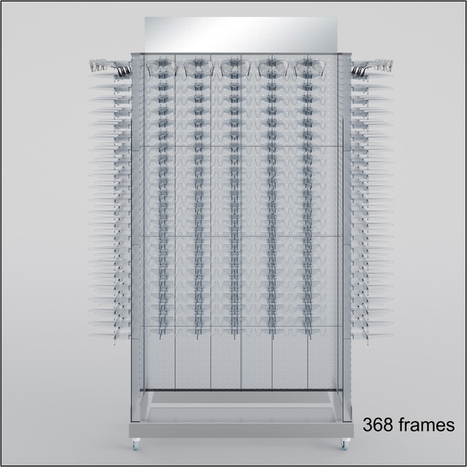 H-Unit Floortop Optical Frame Display on Wheeled Base - For 240 or 368 ...