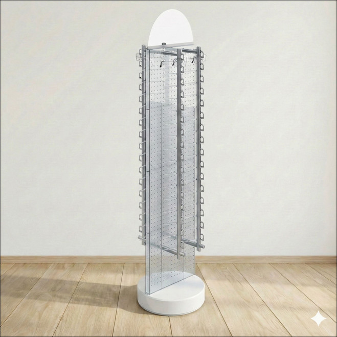 Locking Rotating Two-Sided Optical Frame Floor Display - For 64 Frames