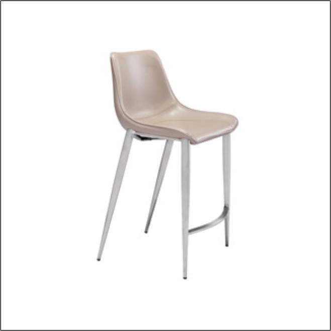 Magnus Optical Counter Chair Gray & Silver