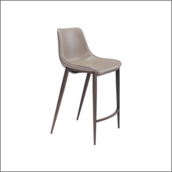 Magnus Optical Counter Chair Gray & Walnut