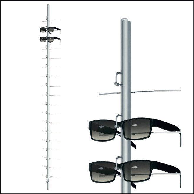 Mini-TUBIX Locking Optical & Sunglass Rod Display - MTE18H - Made in Germany