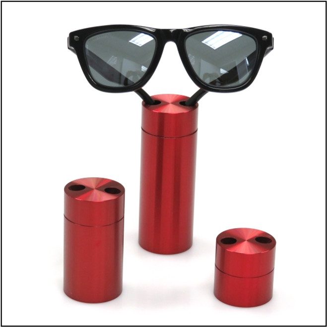 Premium Solid Aluminum Cylinder Set - Red Eyewear Optical Frame Display