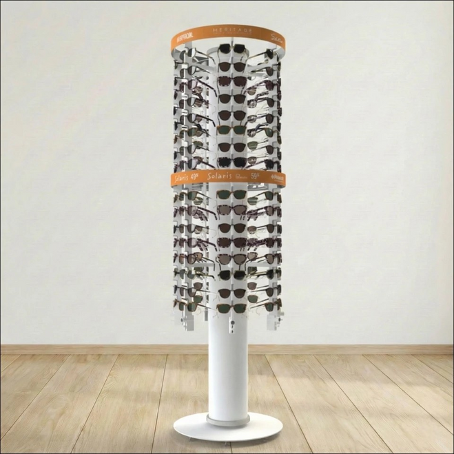 Rotating Spinner XL  Optical Frame Display with Locking Rods for 119 Frames