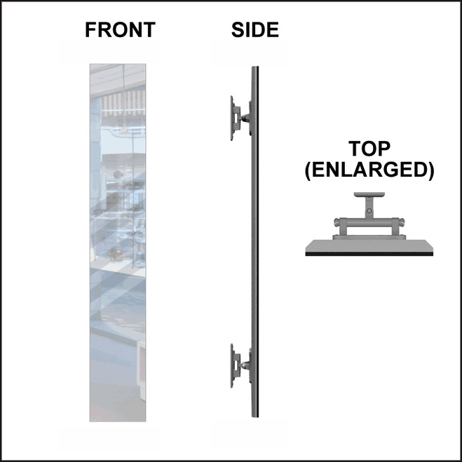 Standard Wall Mount Swivel Mirror 47.5" Long for Optical Frame Displays