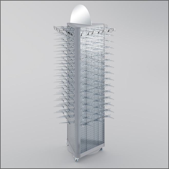 Three-Sided Floor-top Optical Frame Display on Wheeled Base - For 135 or 207 Frames