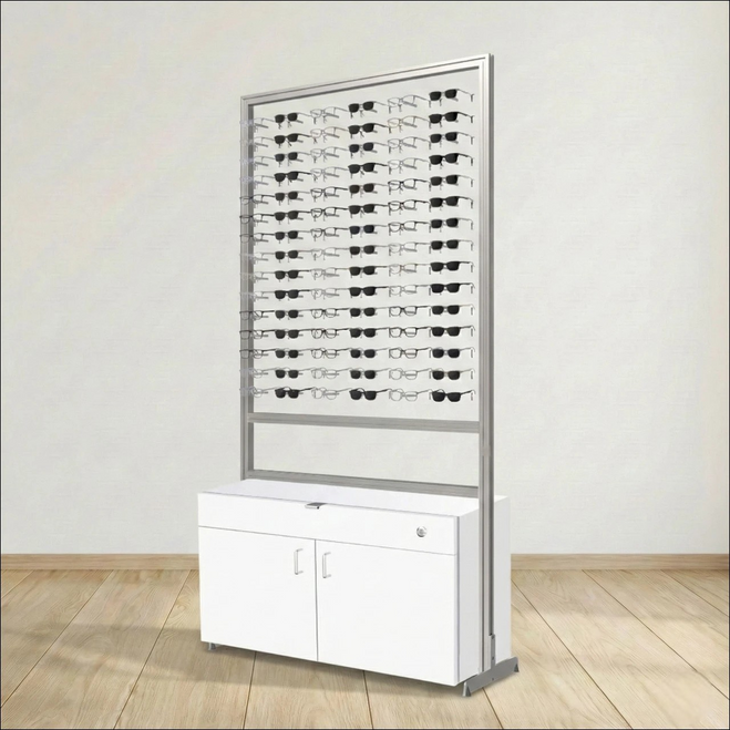 Floor-Top Optical Display ASIS DW with 90 Frame Capacity with White Cabinet